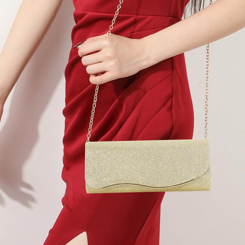 Naimo Women Clutches Glitter Evening Bag Elegant Clutch Purse Chain Shoulder Bag - Image 2